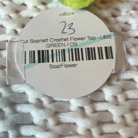 Lime green floral top . OS fits most . New with tags from a boutique - Picture 3 of 6